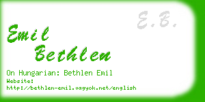 emil bethlen business card